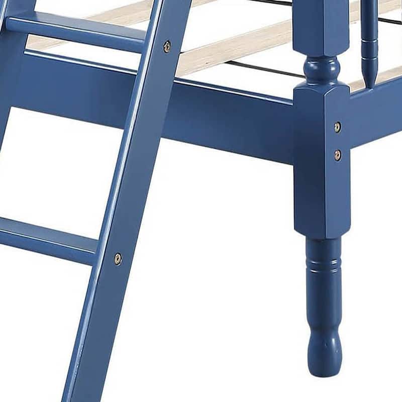 Twin-over-Twin Wood Bunk Bed with Slat Support System and Convertible Design