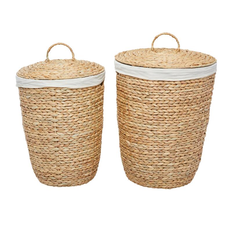 Brown Sea Grass Traditional Storage Basket (Set of 2)