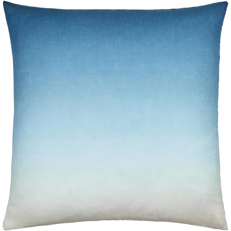 Nadine Bohemian Solid Color Cotton Linen Throw Pillow - 18"L x 18"W - Down - Deep Teal/Blue/Aqua/Pale Blue