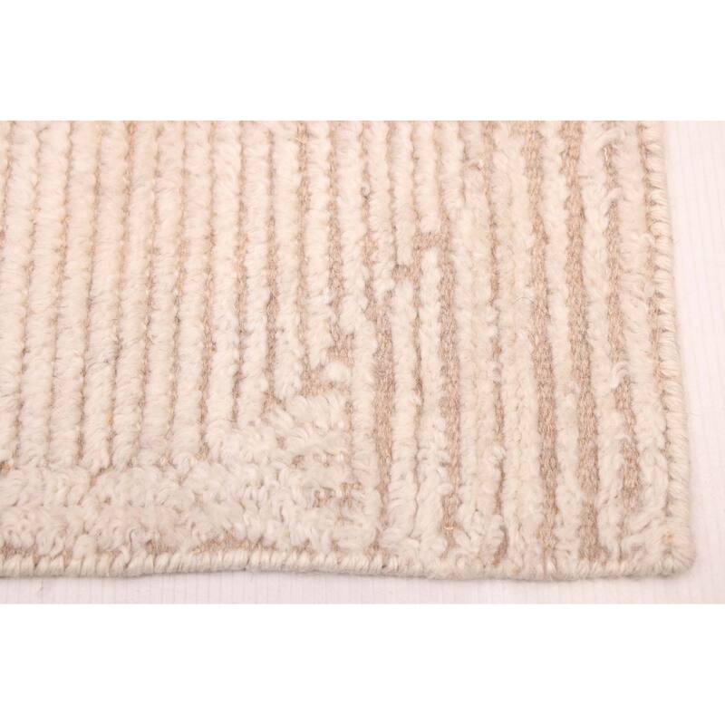 ECARPETGALLERY Hand-knotted Tangier Cream Wool Rug - 4'11 x 7'11