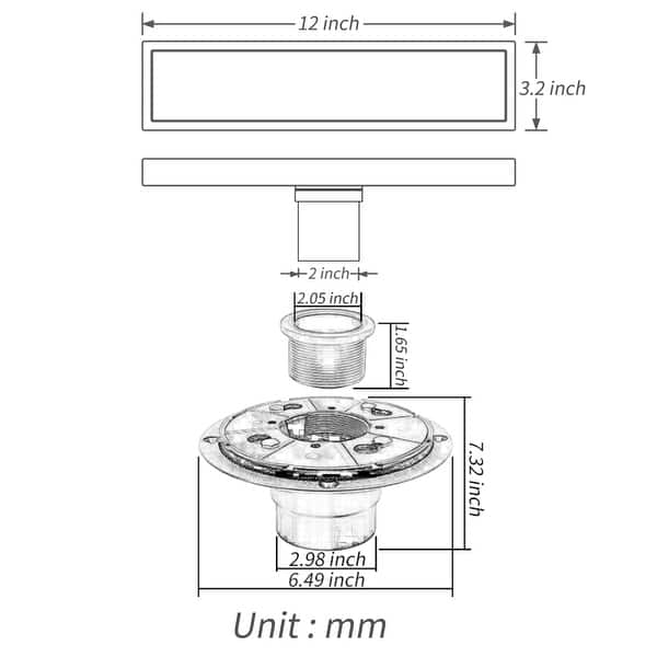 rose gold 12 inch brass material shower drain with ABS base - 11.8 x 4.4