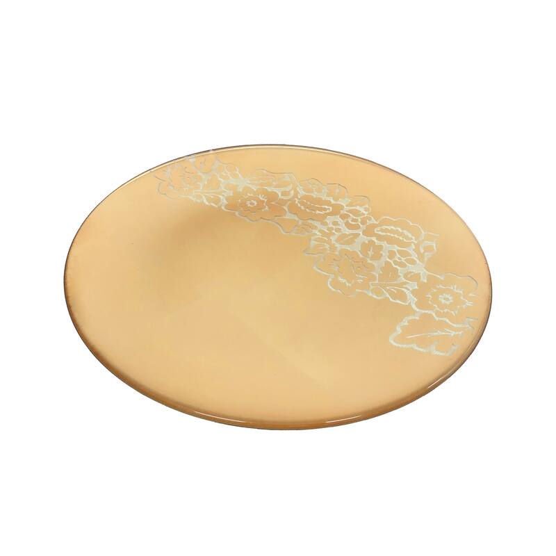 Glass Dessert Plate- Gold- 6" Diameter-Majestic Gifts Inc.