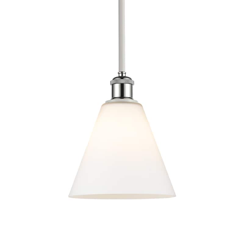 Innovations Lighting 516-1S-10-8 Berkshire Pendant Berkshire 8" Wide - White and Polished Chrome / Matte White