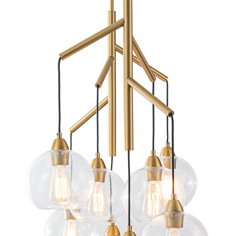 Modern Cluster Glass Bubble Dual Pendant Island Chandelier