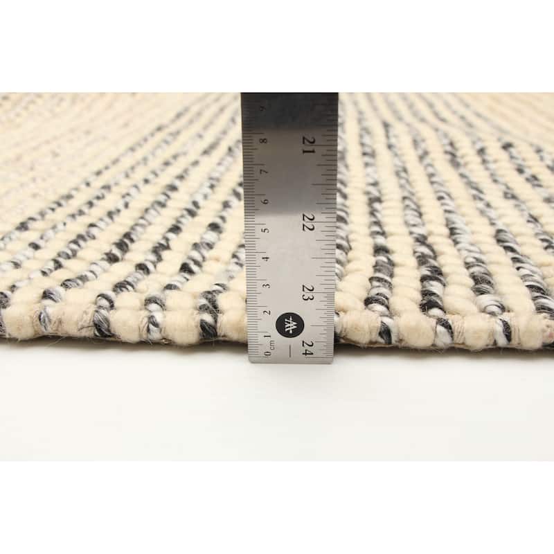 ECARPETGALLERY Braid weave Sienna Cream Wool Rug - 5'2 x 9'8