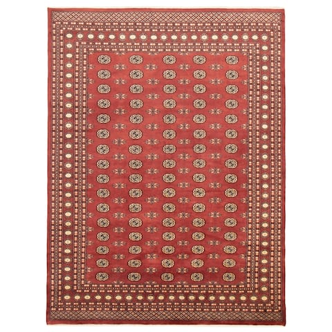 ECARPETGALLERY Hand-knotted Finest Peshawar Bokhara Dark Red Wool Rug - 8'0 x 10'4