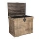 preview thumbnail 2 of 8, Household Essentials Antiqued Decorative Trunk with Hinge and Lid - 16.3"L x 24.8"W x 20.9"H