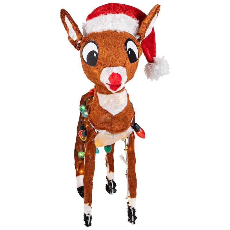 24" Lighted Rudolph String Lights Christmas Outdoor Yard Decoration - Brown