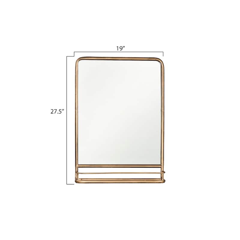 Metal Framed Wall Mirror with Shelf