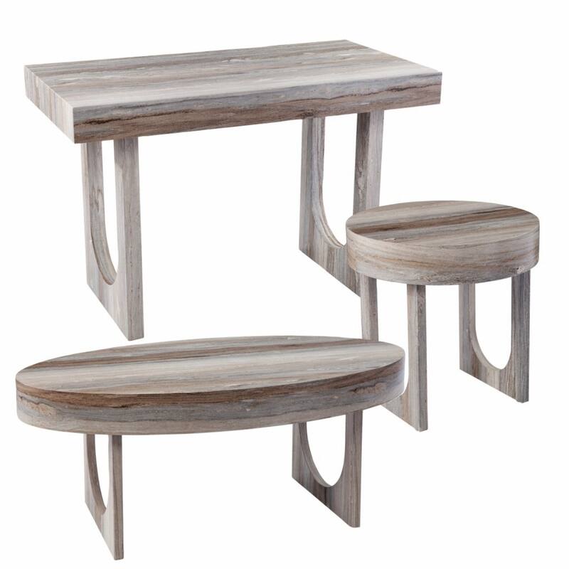 Brown Faux Marble Wood Writing Desk with Sled Base and Rectangular