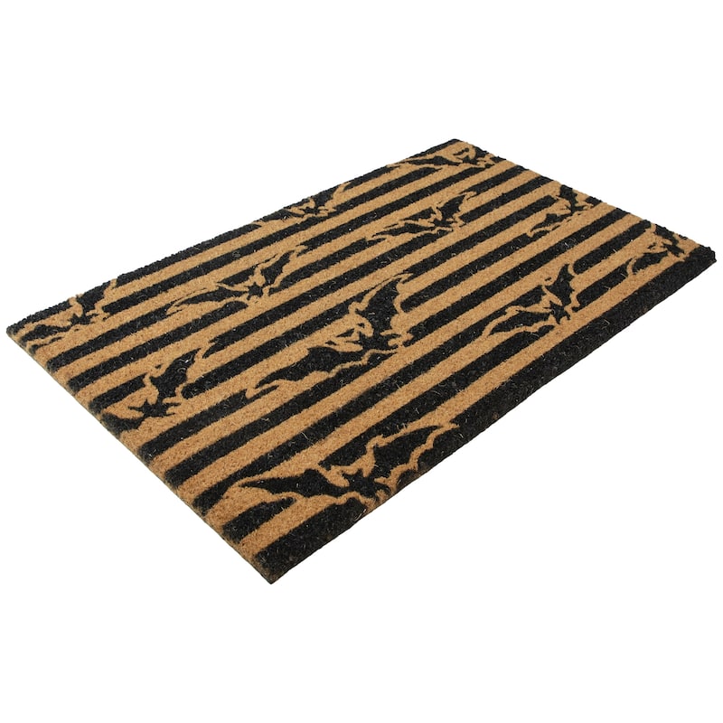 Natural Coir Flying Bats Halloween Doormat 18" x 30" - 30