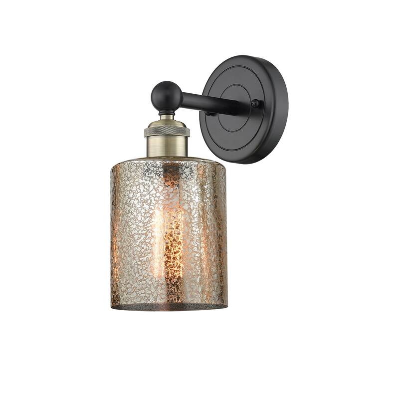 Innovations Lighting 616-1W-12-5 Cobbleskill Sconce Cobbleskill 12" - Black Antique Brass / Mercury