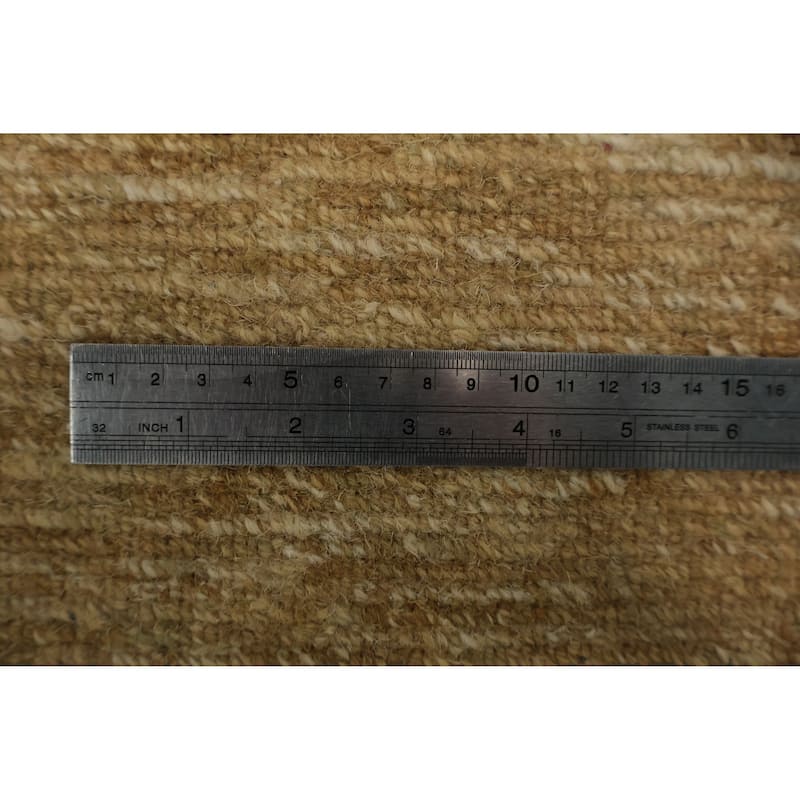 Hand Knotted Oriental 100% Wool Carpet Tribal Contemporary Yellow & Gold Gabbeh Area Rug - 5' 11'' X 4' 0''