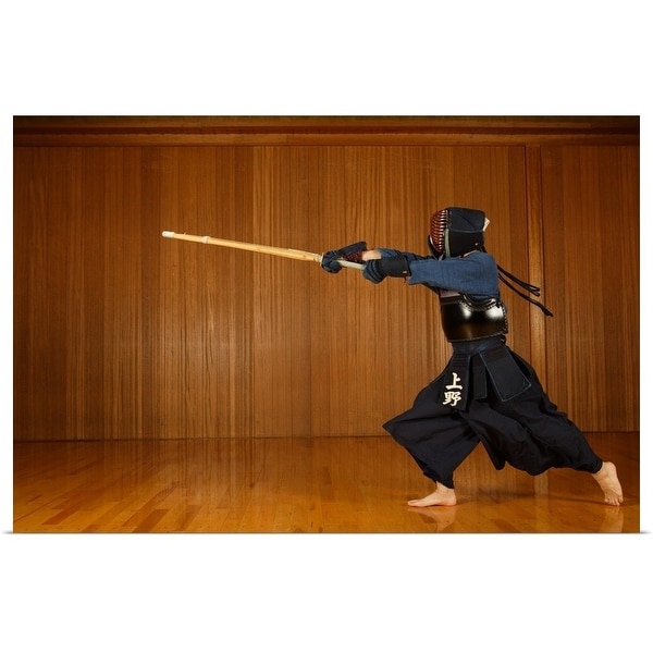 "Kendo Fencer Practicing" Poster Print
