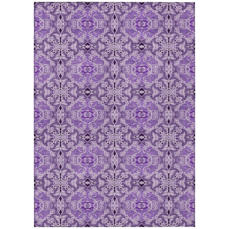 HomeRoots Medallion Transitional Rectangle Outdoor Rug