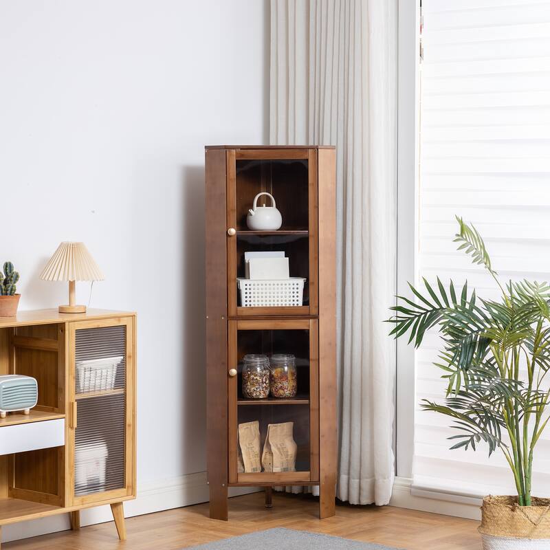 Wooden Cabinet with Doors and Shelves