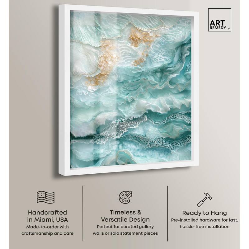 Teal Tiered Turbulence Shadowbox by Art Remedy