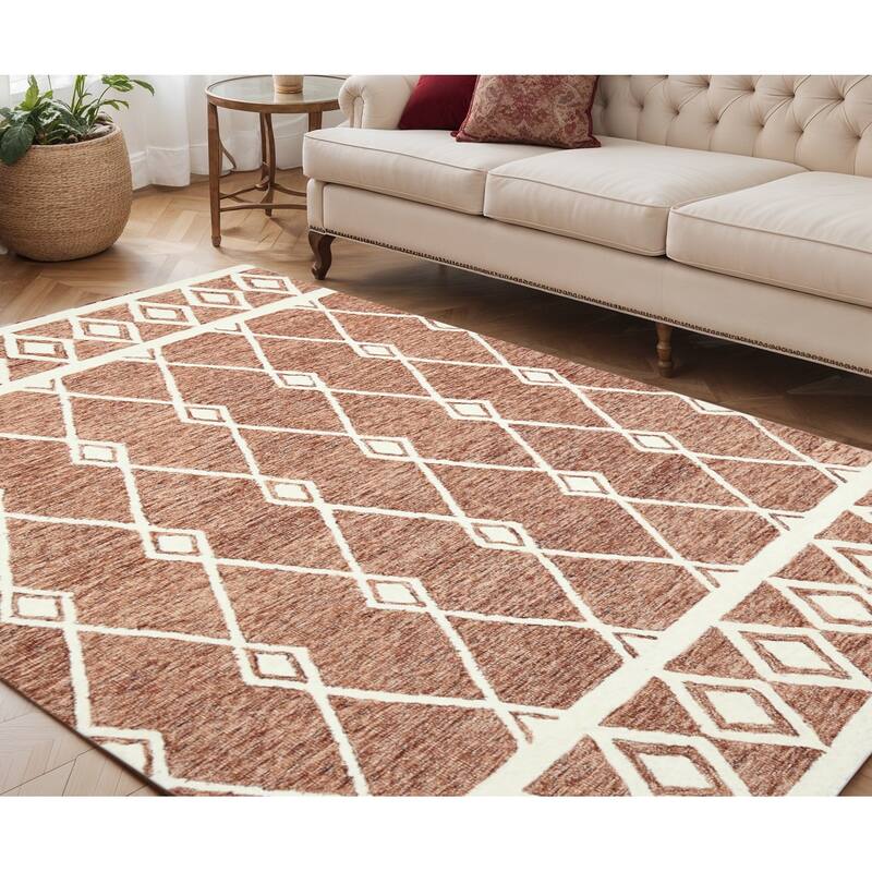 HomeRoots Argyle Lodge Rectangle Area Rug - 96.00 in. x 60.00 in.  x 0.35 in.