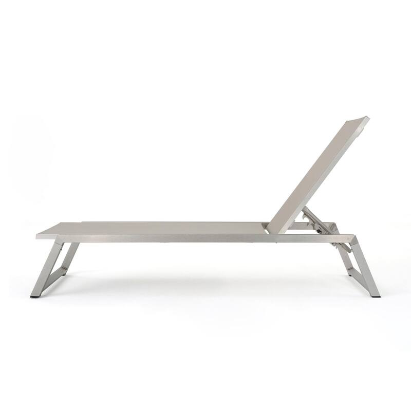 Outdoor aluminum frame mesh chaise lounge chair