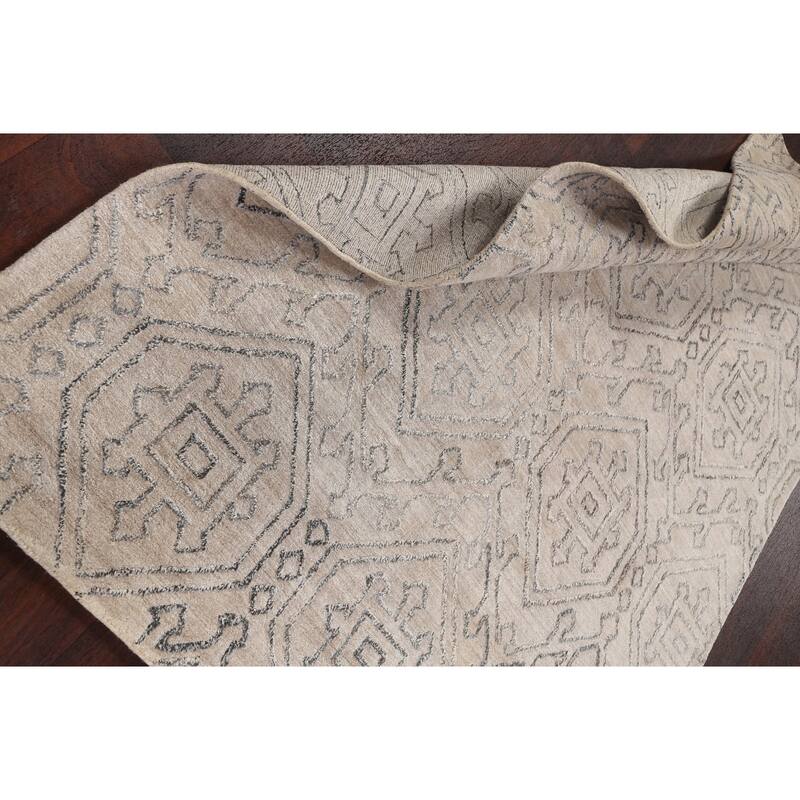 Geometric Oriental Gabbeh Area Rug Wool Handmade Modern Carpet - 5'0" x 7'10"