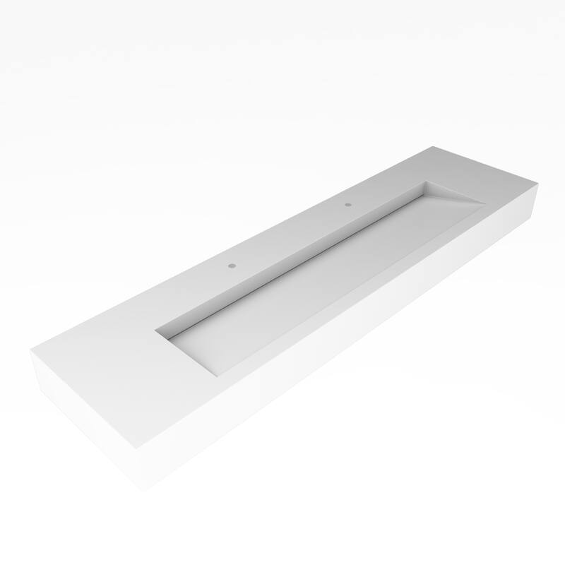 Pyramid Solid Surface Wall-Mounted Bathroom Sink