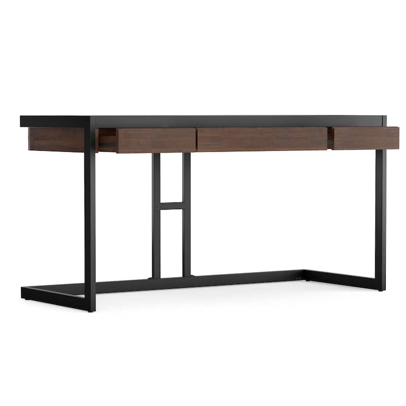 WYNDENHALL Cecilia Solid Acacia Wood Industrial Office Desk