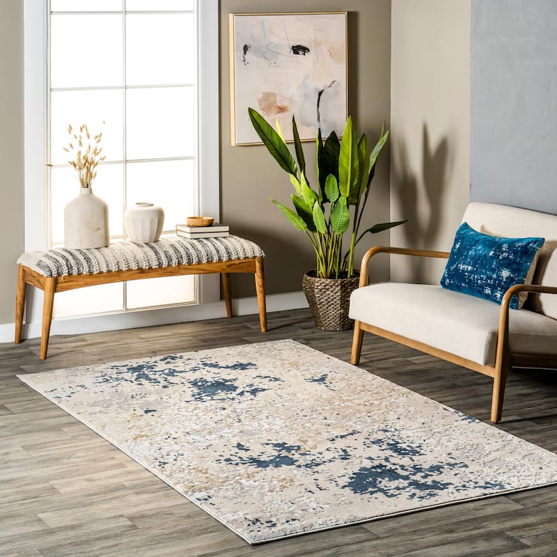 Nuloom Tyra Contemporary Abstract Area Rug - 5' x 8' - Light Grey - Rectangle