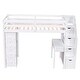 preview thumbnail 13 of 58, Twin Loft Bed with Storage Drawers ,Desk and Stairs with Shelves - White