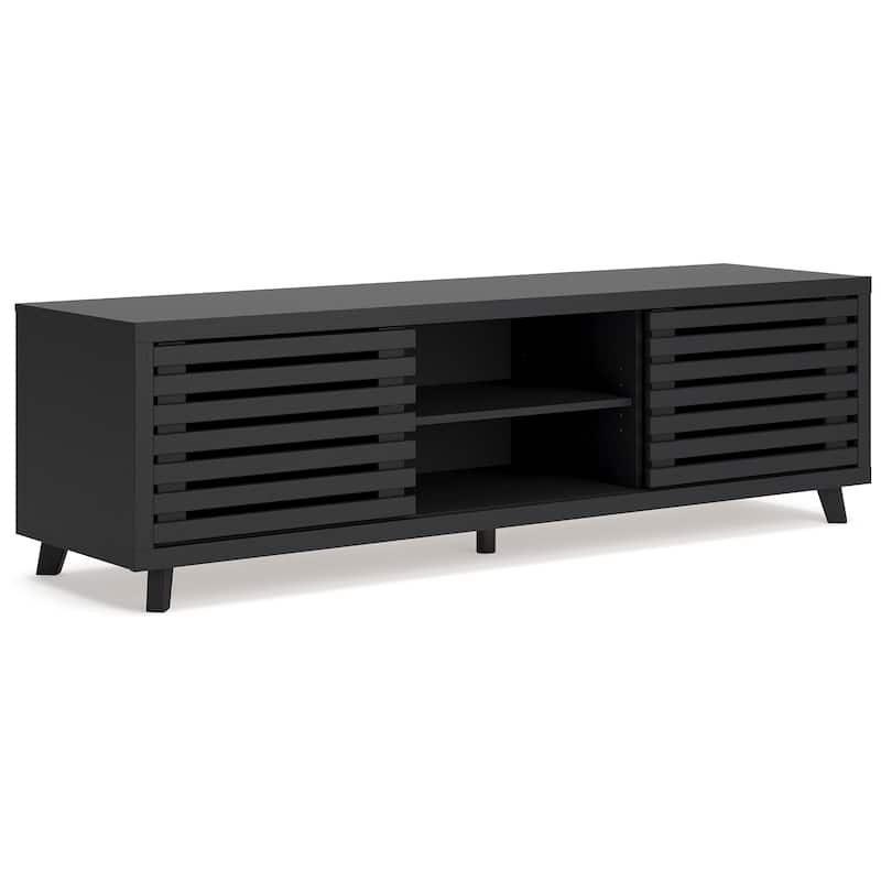 Signature Design by Ashley Danziar Black 72" TV Stand for TVs up to 82" - 72.01" W x 19.33" D x 21.14" H