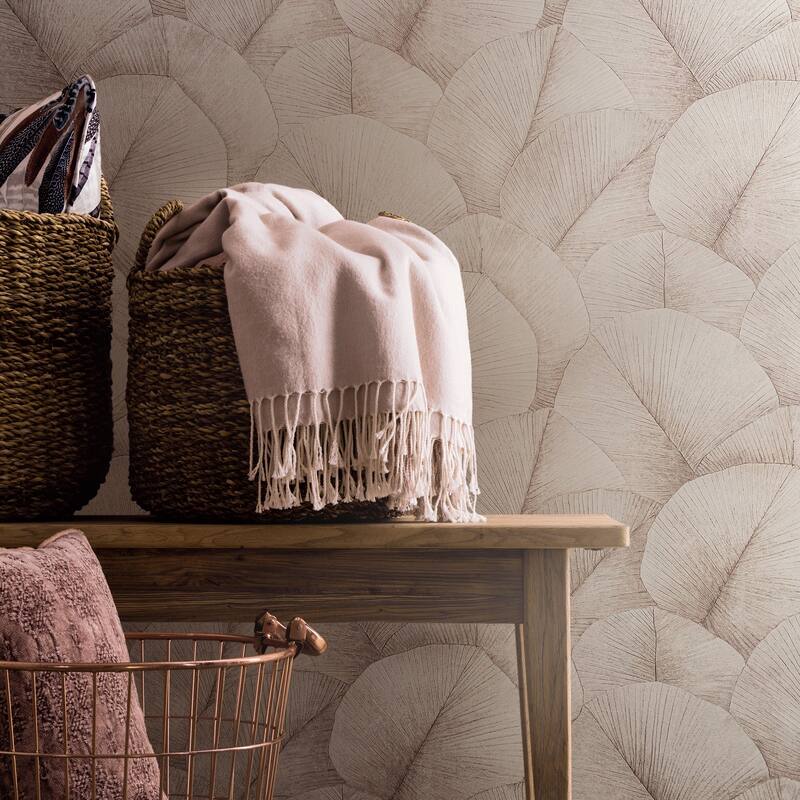 Galerie Wallcoverings Kumano Textured Palm Leaf Vinyl on Non-woven Wallpaper Roll