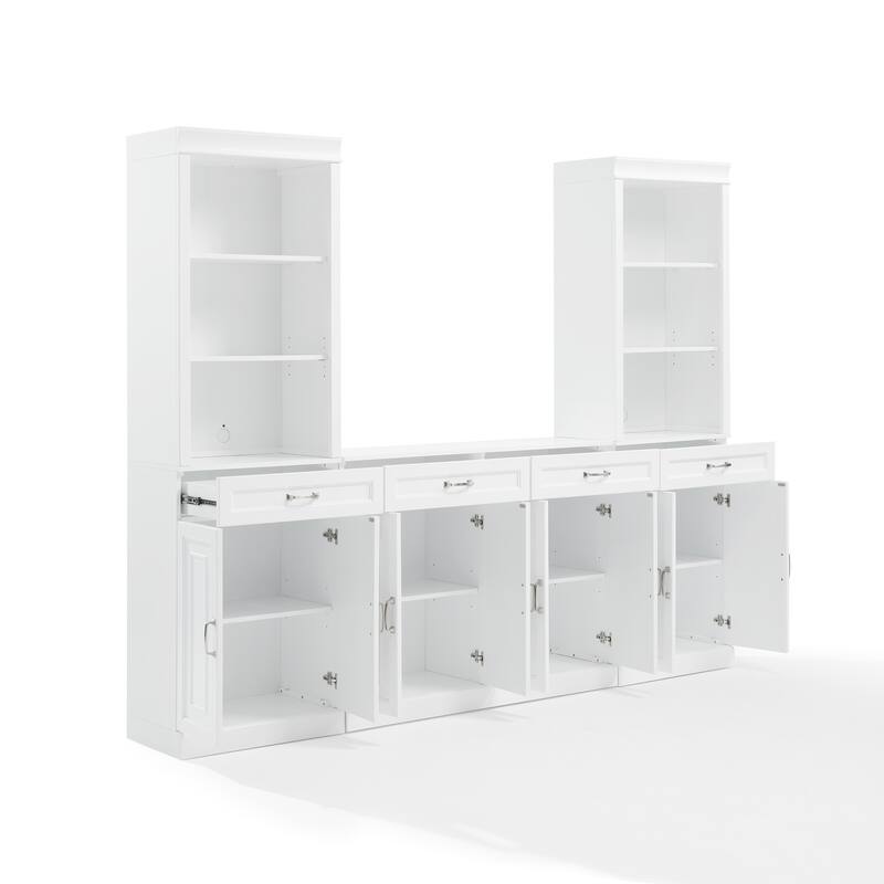 Crosley Stanton 3-Piece Sideboard And Storage Bookcase Set
