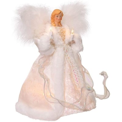 Kurt Adler 10-Inch UL 10-Light White Angel Treetop - 10"