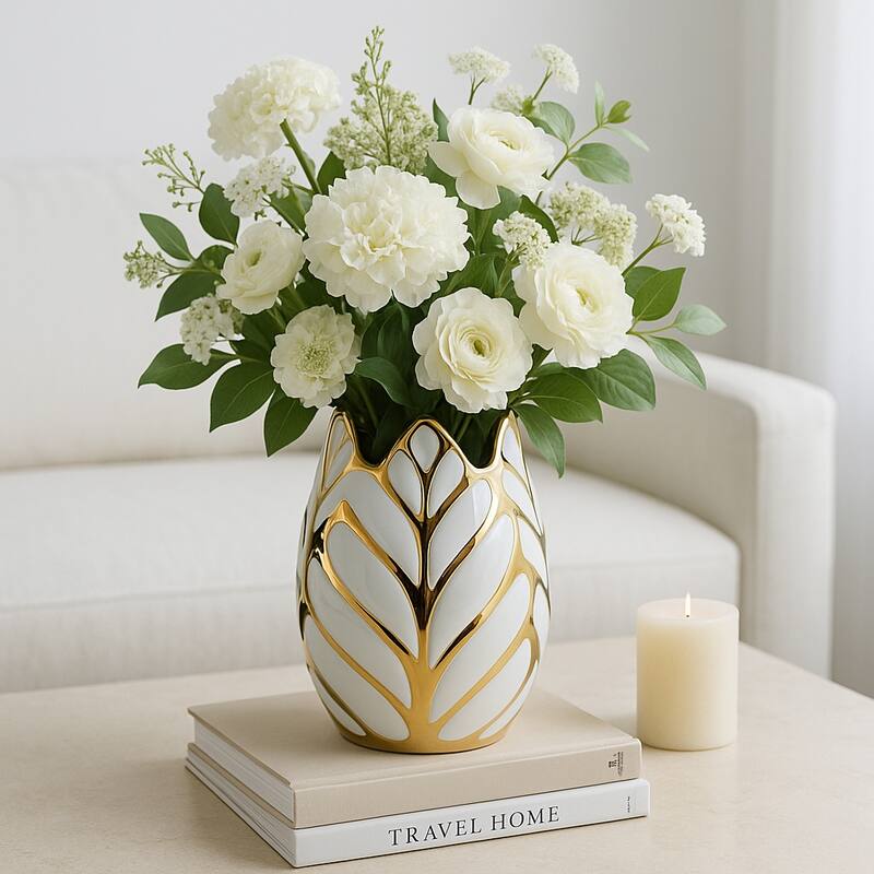 Ceramic Modern Leaf Sculptural Flower Vase