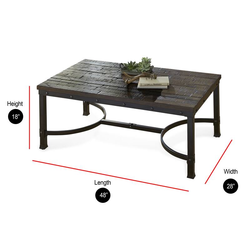 Steve Silver Austin Industrial 48-Inch Rectangle Coffee Table