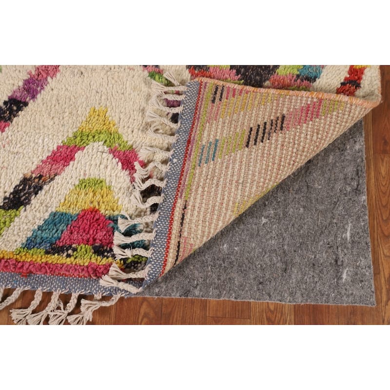 Geometric / Moroccan Oriental Area Rug Hand-Knotted Wool Carpet - 7'10" x 10'8"