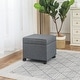 preview thumbnail 47 of 149, Adeco Square Storage Ottoman 17 inch Footstool Grey-with-Casters-Linen