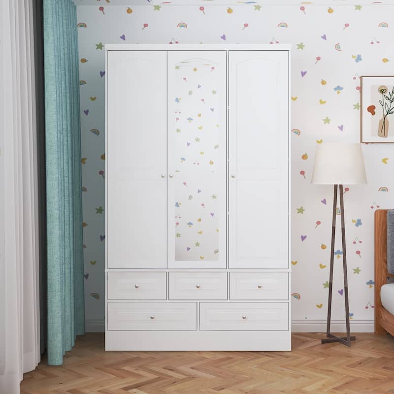 78.7"H Combo Twin Wardrobe Set Elegance Meets Utility Armoires Closet
