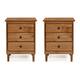 Middlebrook Bullrushes Solid Wood 3-Drawer Nightstand, Set of 2