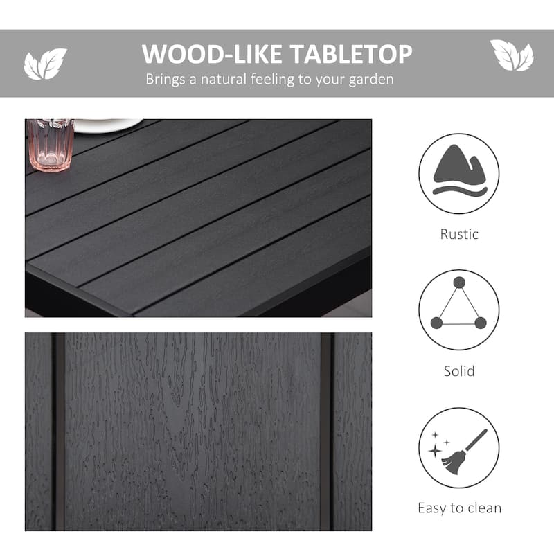 Outsunny Outdoor Dining Table For 8 People - Black
