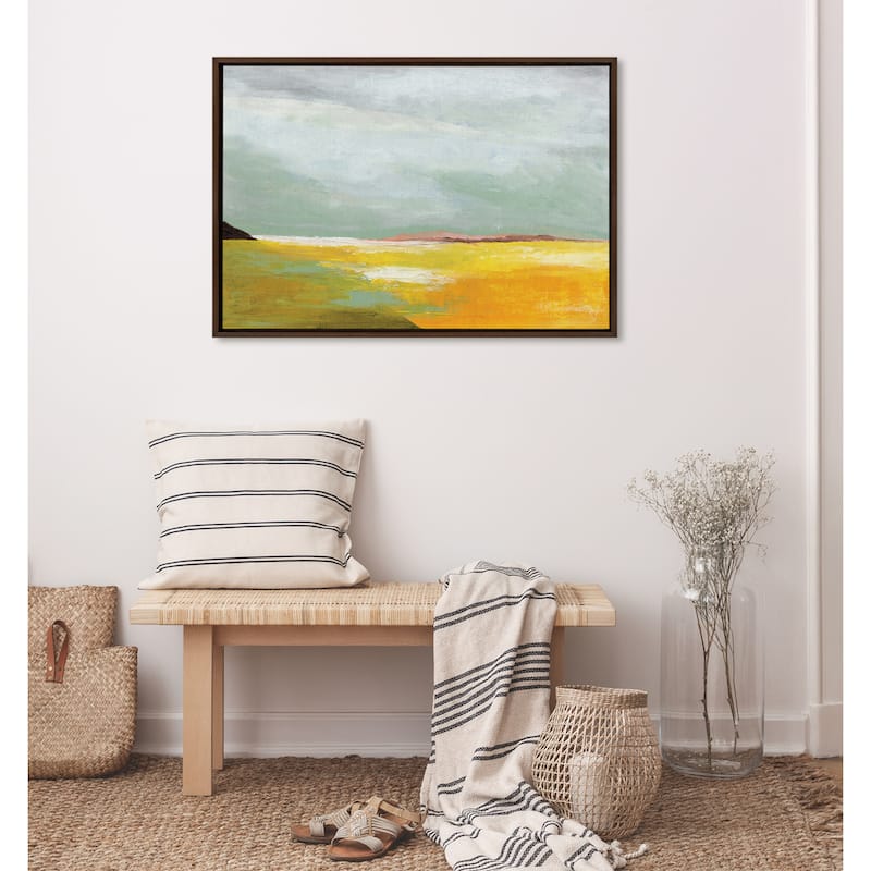 Kate and Laurel Sylvie Golden Root Lake Canvas by Nikita Jariwala