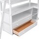 preview thumbnail 9 of 9, Full Size Loft Bed with Desk and Shelves, Two Built-in Drawers, White