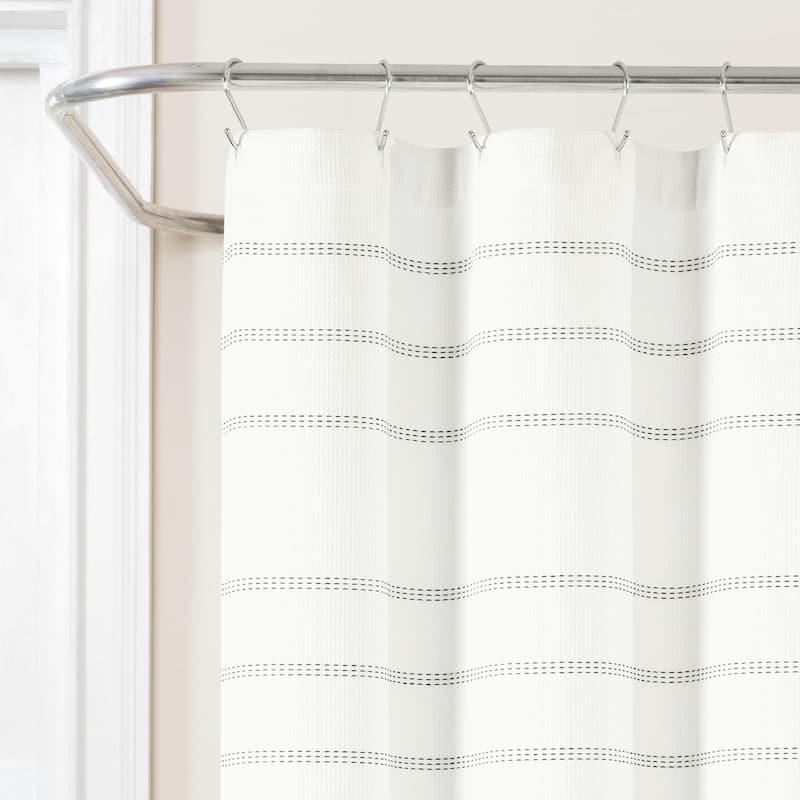 Lush Decor Modern Galaxy Waffle Woven Cotton Shower Curtain Single