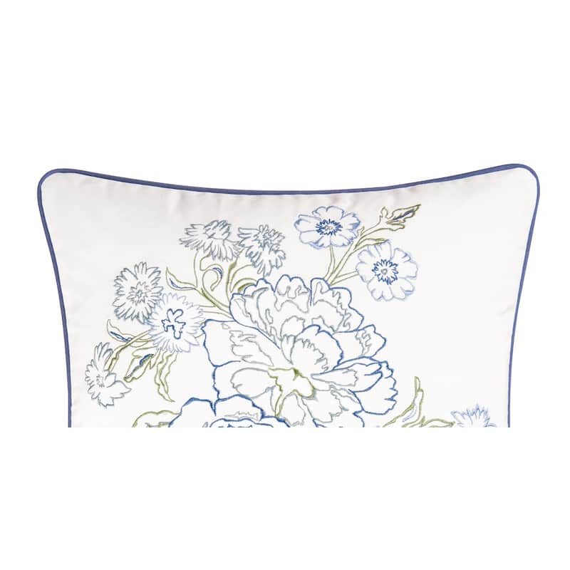 Laurel Embroidered Throw Pillow