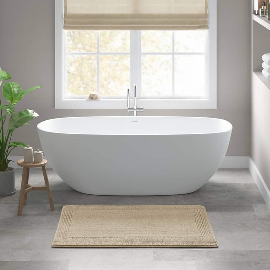 1 PCS 24x44"Tufted 3000 GSM Reversible Bath Rug Natural - 4' x 2'