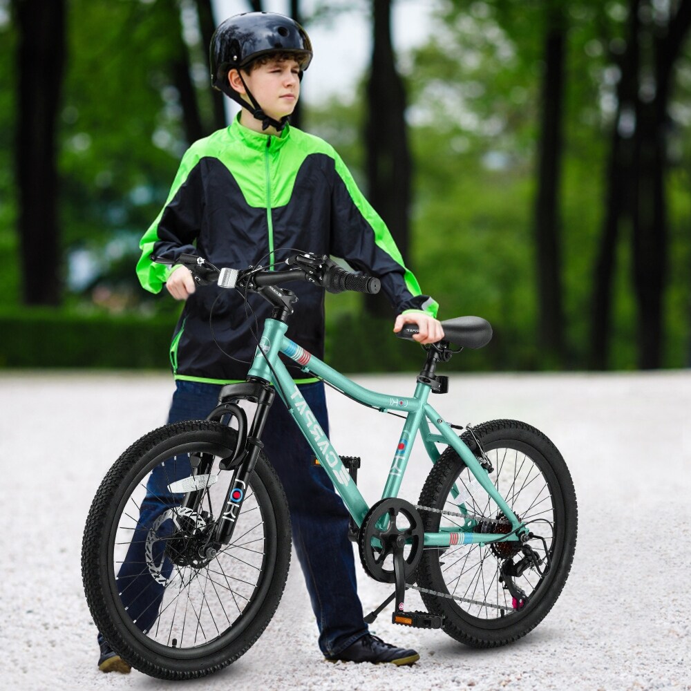20 in. Kids Mountain Bike with 7 Speed for Boys and Girls Blue