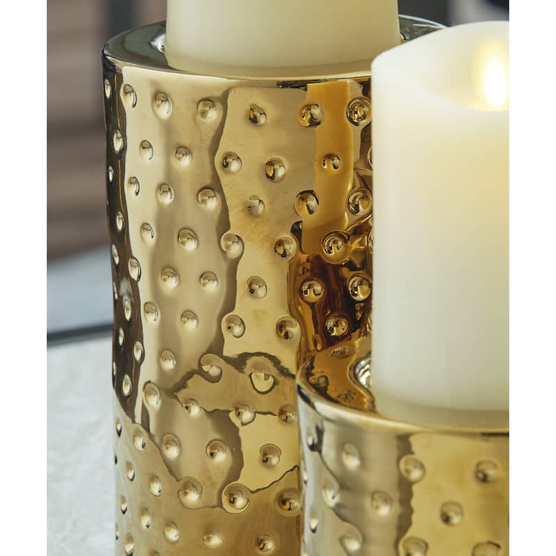 Signature Design by Ashley Marisa Candle Holder Set (Set of 3) - 4.8"W x 4.8"D x 10.83"H