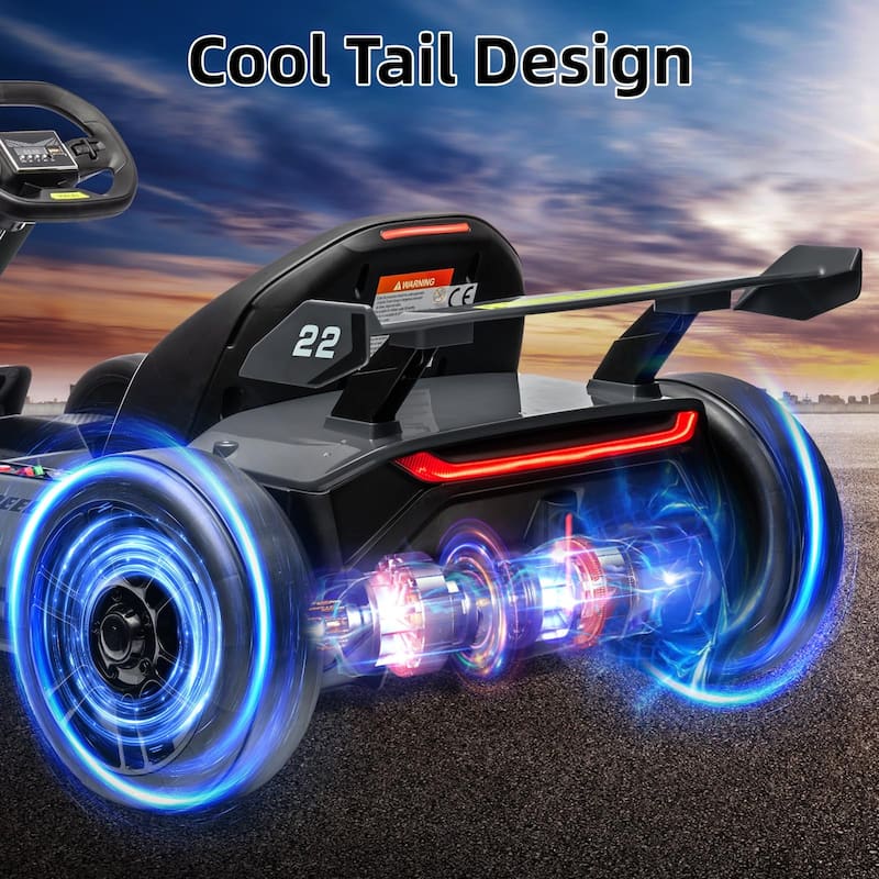 Go Karts for Kids,24V Electric Go Kart with 2 * 150W Powerful Motors
