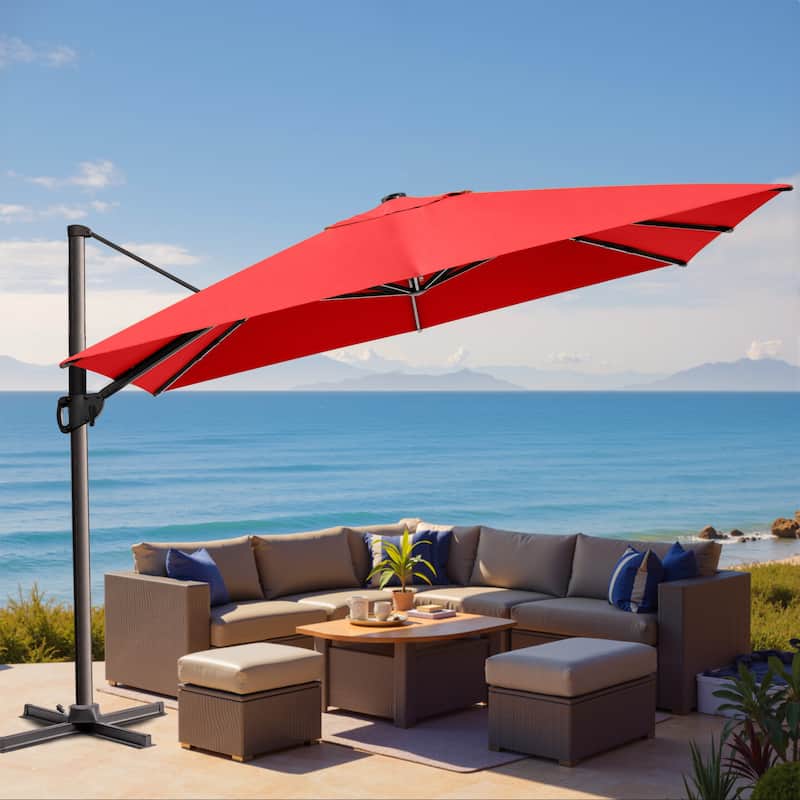VredHom Outdoor Patio 9 FT x 12 FT Cantilever-Offset Umbrella