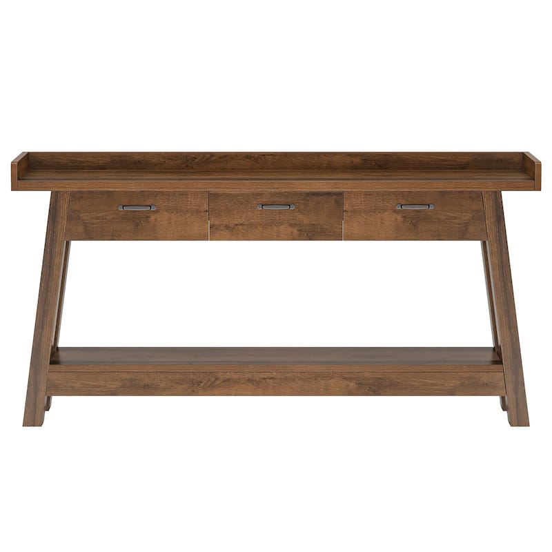 70.9'' Long Console Table with 3-Drawer, 2-Tier SofaTable for Entryway