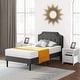 preview thumbnail 8 of 49, VECELO 3-Pieces Modern Upholstered Bed with Height Adjustable Headboard and Nightstands Sets White - Twin